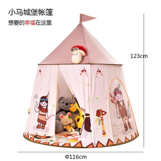 Children's tent game house indoor Indian princess pony castle toy hut male and female baby birthday gifts