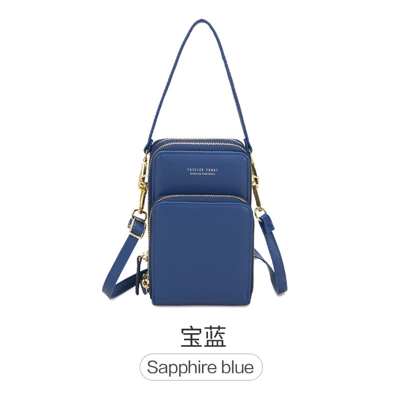 Shoulder bag  bag Korean fashion large-capacity diagonal bag solid color multi-function mobile phone bag female Messenger