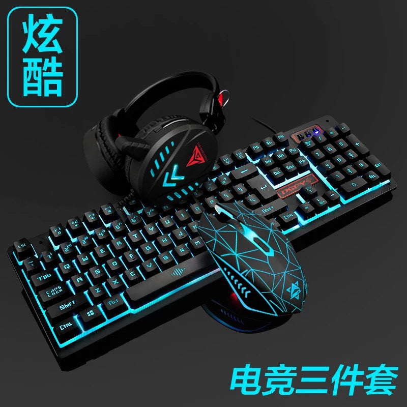 -piece suit usb desktop wired luminous keyboard