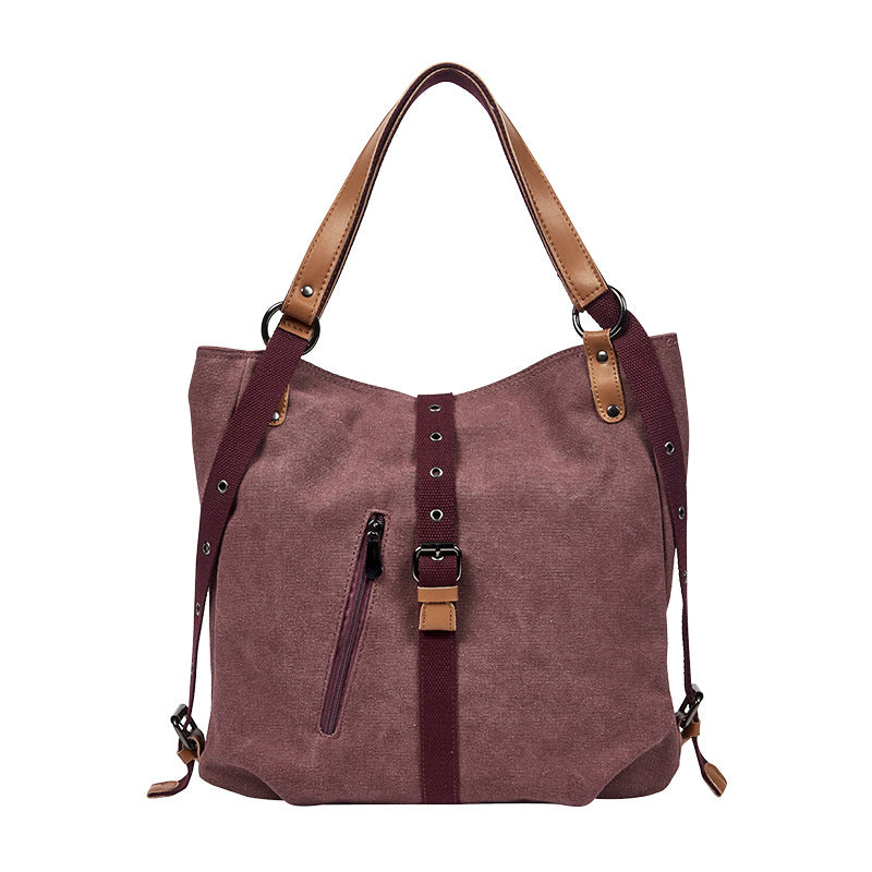 Fashion canvas tote bag in 5 colors, large capacity tote bag, multi-function shoulder messenger bag wholesale