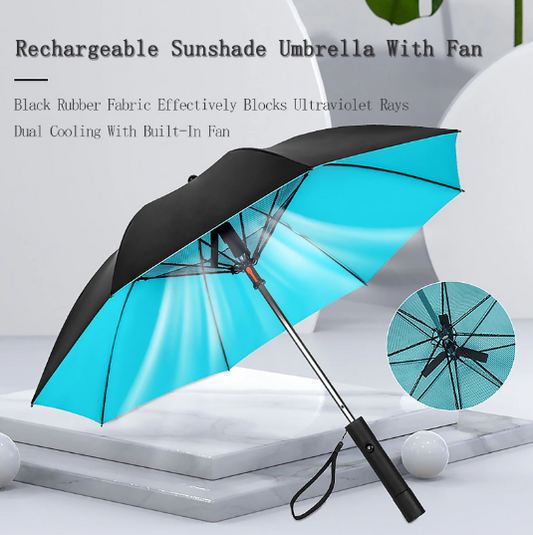 Explosive style with fan umbrella usb interface charging treasure umbrella net red sunscreen cooling fan umbrella spot one drop