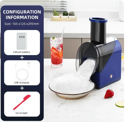 Portable USB rechargeable shaved ice machine