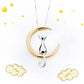 Fashion Cute Animal Cat Moon Pendant Necklace