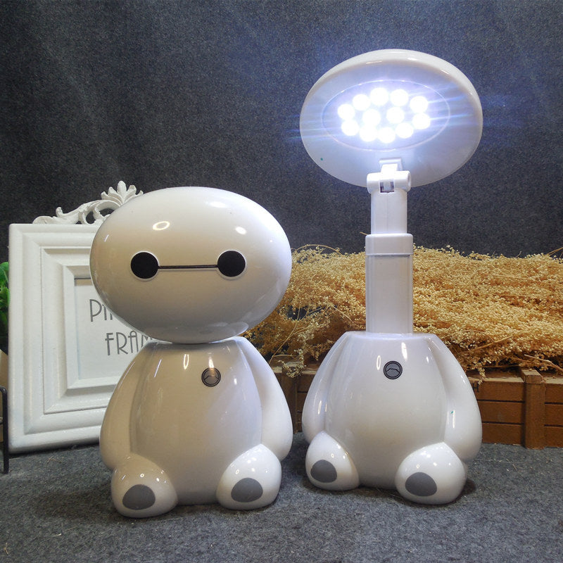 Big white rechargeable table lamp student led eye protection learning reading lamp cartoon folding children's creative gift table lamp