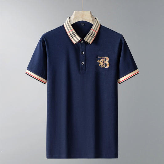 2024 Summer Elegance: Men’s Embroidered Cotton Polo